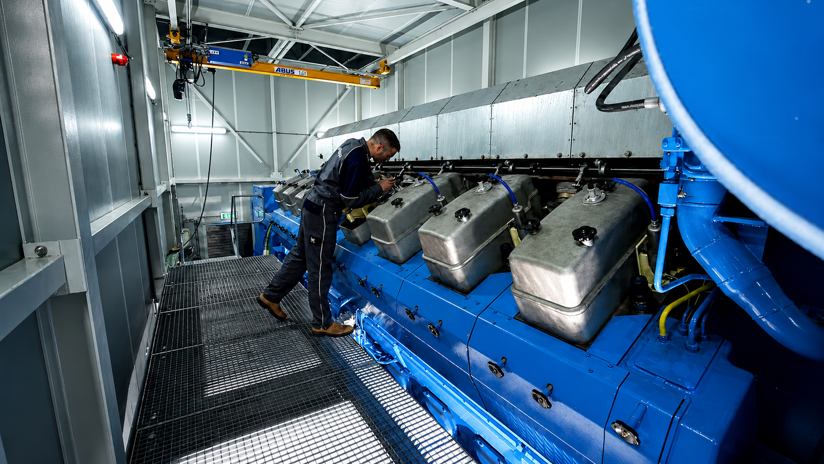 Сервісний огляд двигуна Bergen Engines у технічному приміщенні