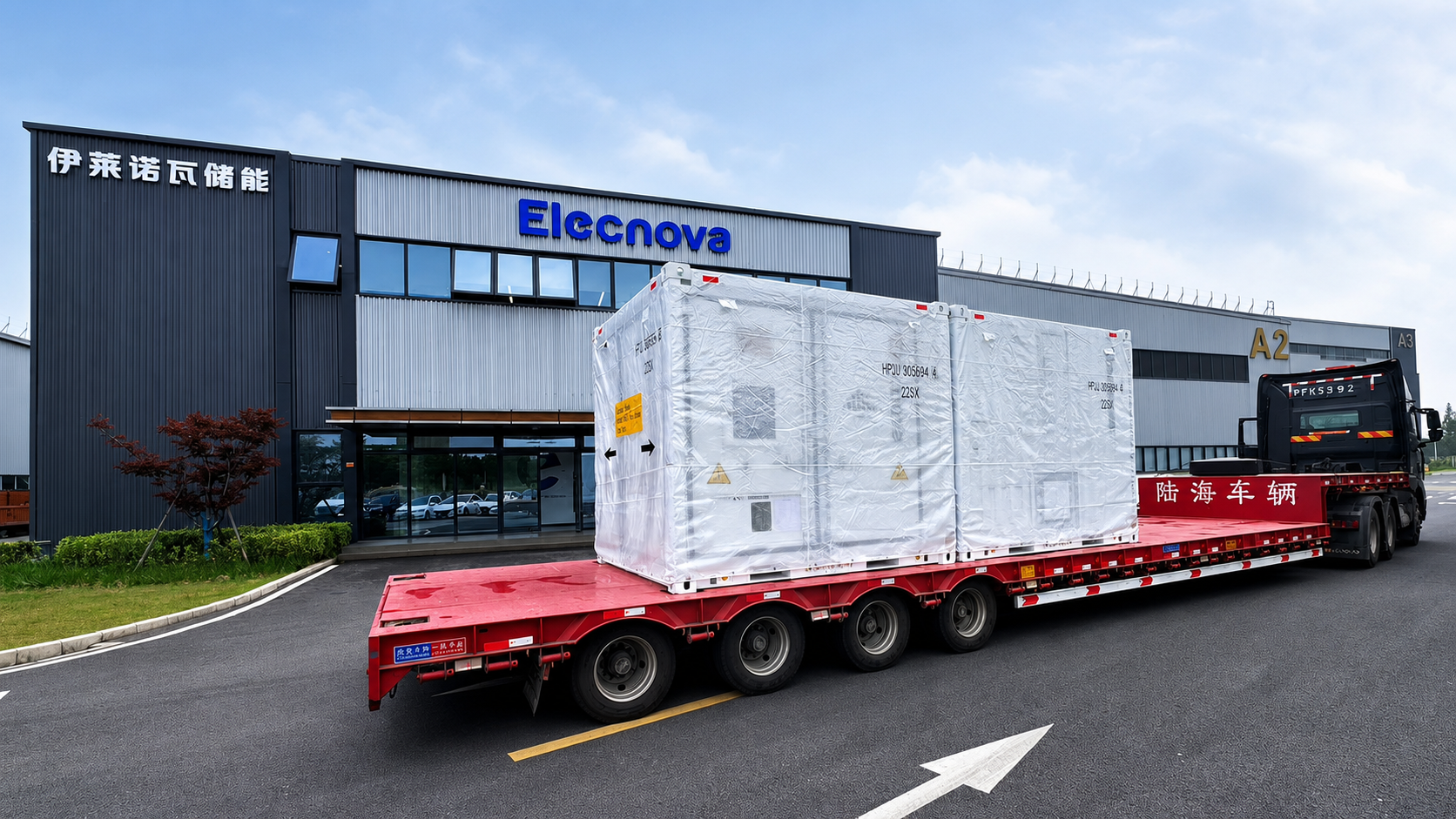 Контейнерне обладнання Elecnova під час відвантаження